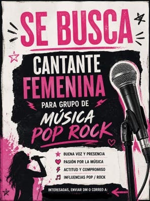 Se busca cantante femenina.
