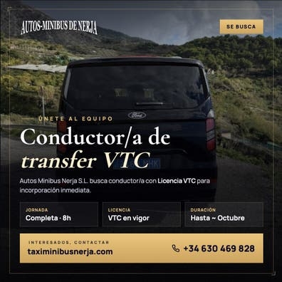 Se busca Chofer VTC Zona Nerja