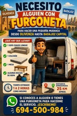 necesito alguien con furgoneta