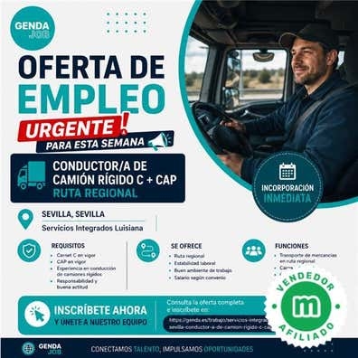 Chofer C Y CAP - URGE MAÑANA 1800€ L a V