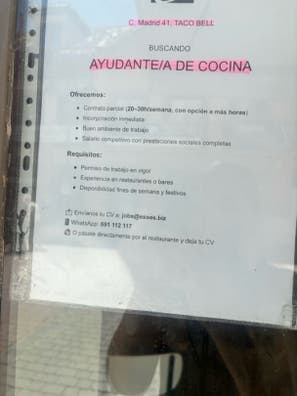 Se busca personal que viva en getafe