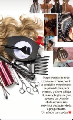 Trenzas y peinado a domicilio