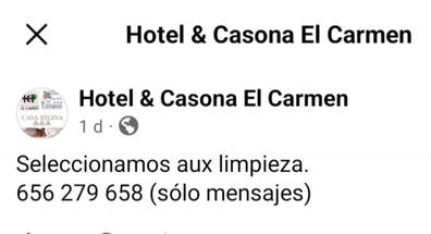 Auxiliar limpieza hotelCarmen en Perlora