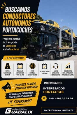 OFERTA DE EMPLEO PORTACHOCHES AUTONOMOS