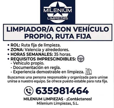 Limpieza en ruta con vehículo propio