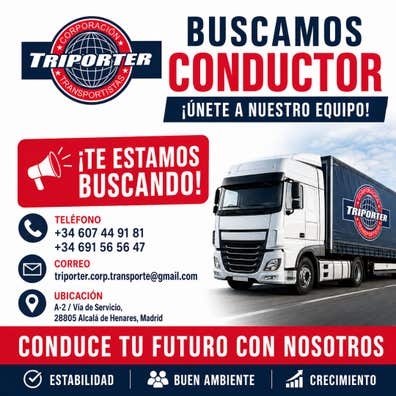 ¡BUSCAMOS CONDUCTOR/A!