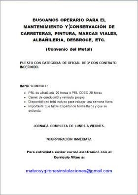 OFICIAL DE TERCERA CONTRATO INDEFINIDO