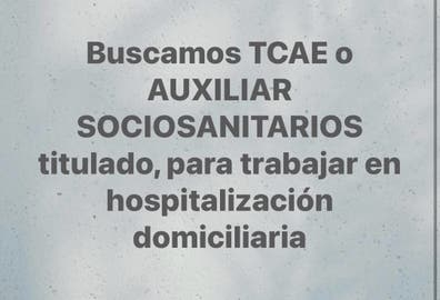 TCAE HOSPITALIZACION DOMICILIARIA