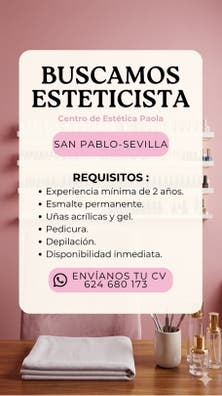 BUSCAMOS ESTETICISTA
