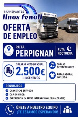 OFERTA EMPLEO RUTA PERPIGÑAN