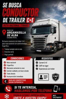 SE BUSCA CONDUCTOR CHOFER C+E