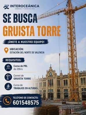 SE BUSCA GRUISTA TORRE