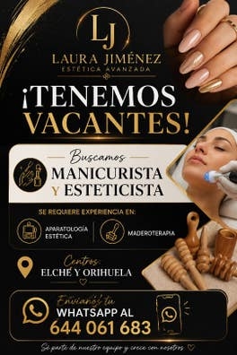 Vacantes Estética, manicurista