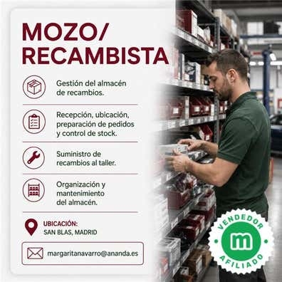 MOZO / RECAMBISTA (H/M) SAN BLAS MADRID
