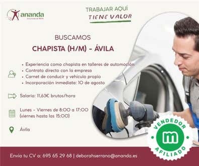 CHAPISTA DE VEHÍCULOS (H/M) - ÁVILA