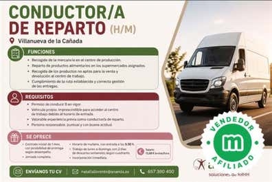 REPARTIDOR/A VILLANUEVA DE LA CAÑADA
