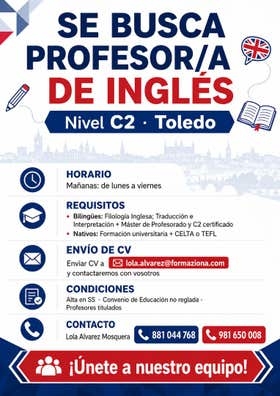 BUSCAMOS DOCENTE DE INGLES CON C2
