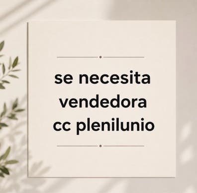 Se necesita vendedora dependienta