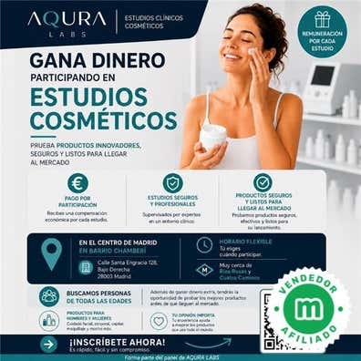 Participación en estudios de cosmética