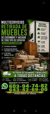 retirada de muebles y escombro de pisos