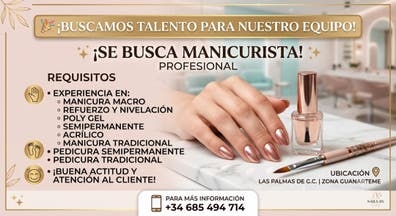Se busca manicurista con buena actitud