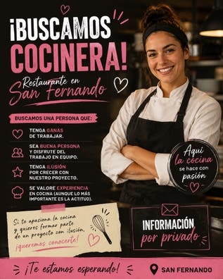 Buscamos cocinera