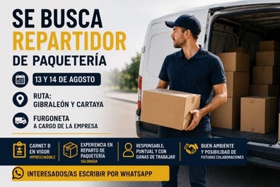 Se busca repartidor de paquetería