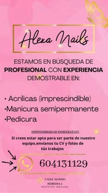 SE BUSCA MANICURISTA