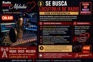 SE BUSCA LOCUTOR O LOCUTORA DE RADIO