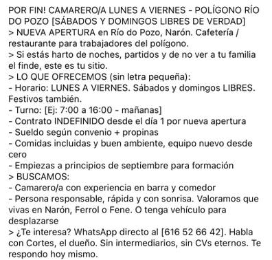 Ofresco empleo