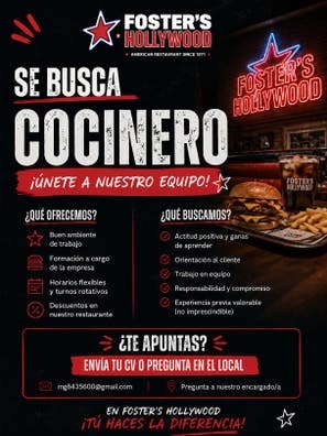 Se busca cocinero/a