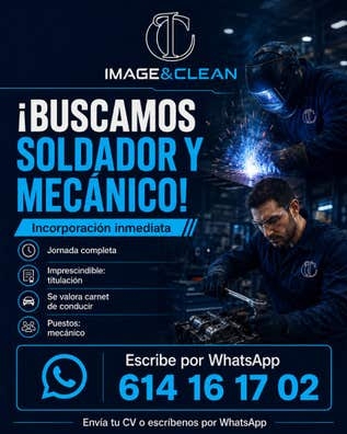 Se solicita soldador y mecánico
