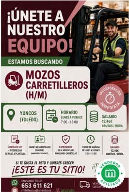 MOZO CARRETILLERO(H/M)-YUNCOS (Toledo)