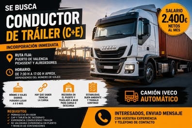Se busca Conductor de Tráiler (C+E)