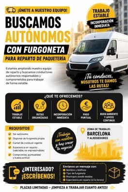 ? AUTÓNOMOS CON FURGONETA | TRABAJO FIJ