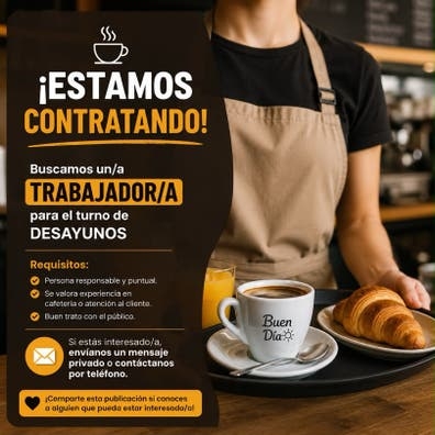 Se busca trabajador/a para turno de desa
