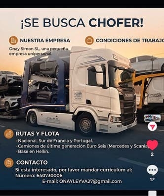 Busco chofer C+E Y CAP