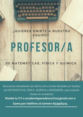 Profesor/a Matemáticas, Física y Química