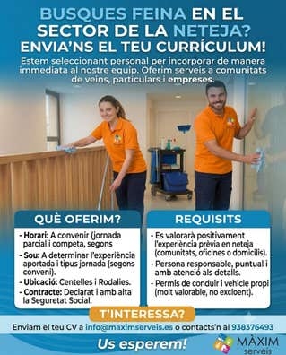 Busques feina en el sector de la neteja?