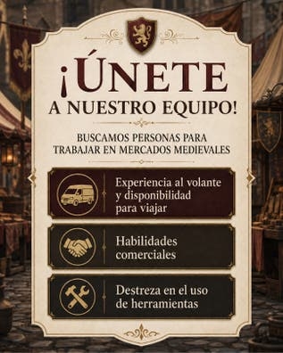 Montaje y venta en mercados medievales