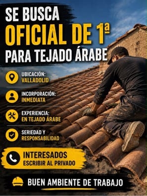 Busco oficial 1 para tejado arabe