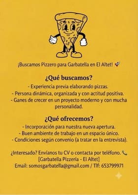 Se busca pizzero