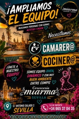 Necesitamos Camarer@ y cociner@
