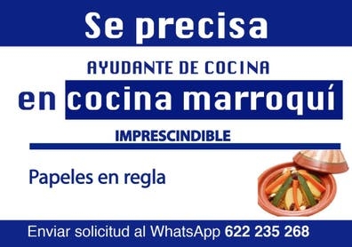 Se Precisa Ayudante De Cocina Marroqui