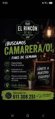 camarero fines de semana