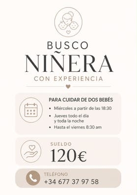 Busco niñera en Terrasa Barcelona