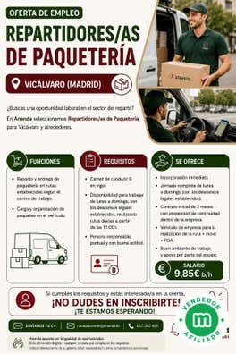 REPARTIDOR PAQUETERÍA - VICÁLVARO (H/M)