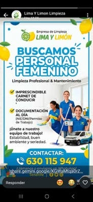 se busca personal de limpieza