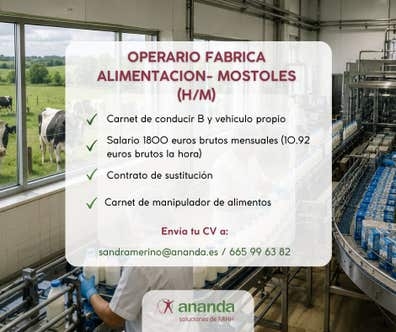 OPERARIO FABRICA ALIMENTACION - MOSTOLES