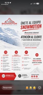 TRABAJO EN ALQUILER DE SKI SIERRA NEVADA